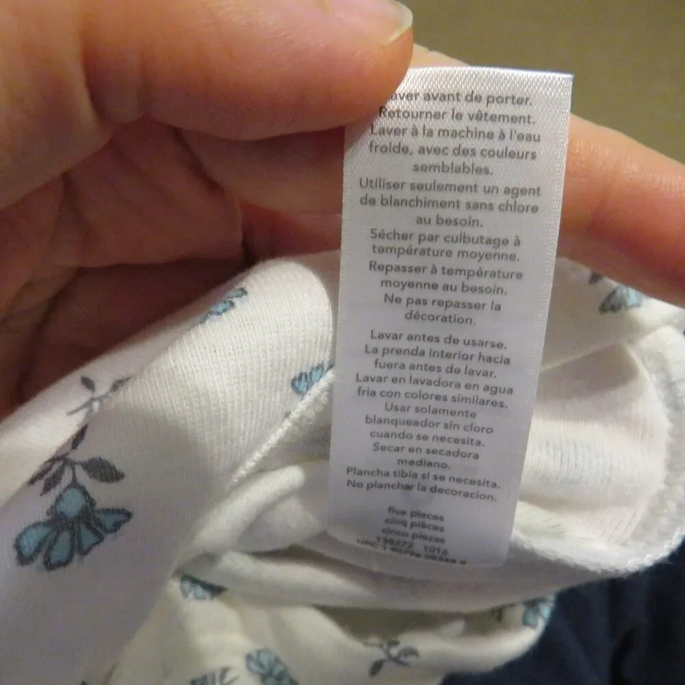 Baby Floral Blue Bodysuit Carters 100% cotton 6mts